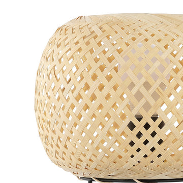 Palma 10.75" Bohemian Rustic Iron/Rattan LED Mini Table Lamp with Smart Bulb - JONATHAN Y